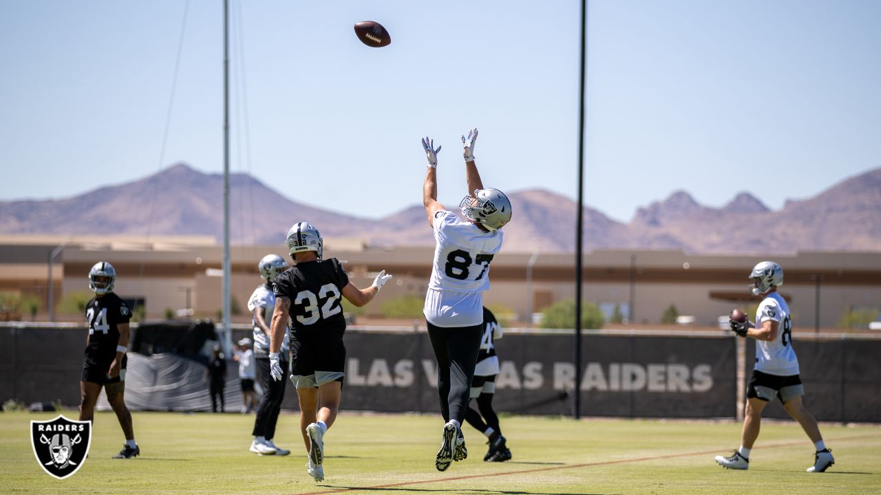 Las Vegas Raiders defensive back Dallin Leavitt (32) tackles