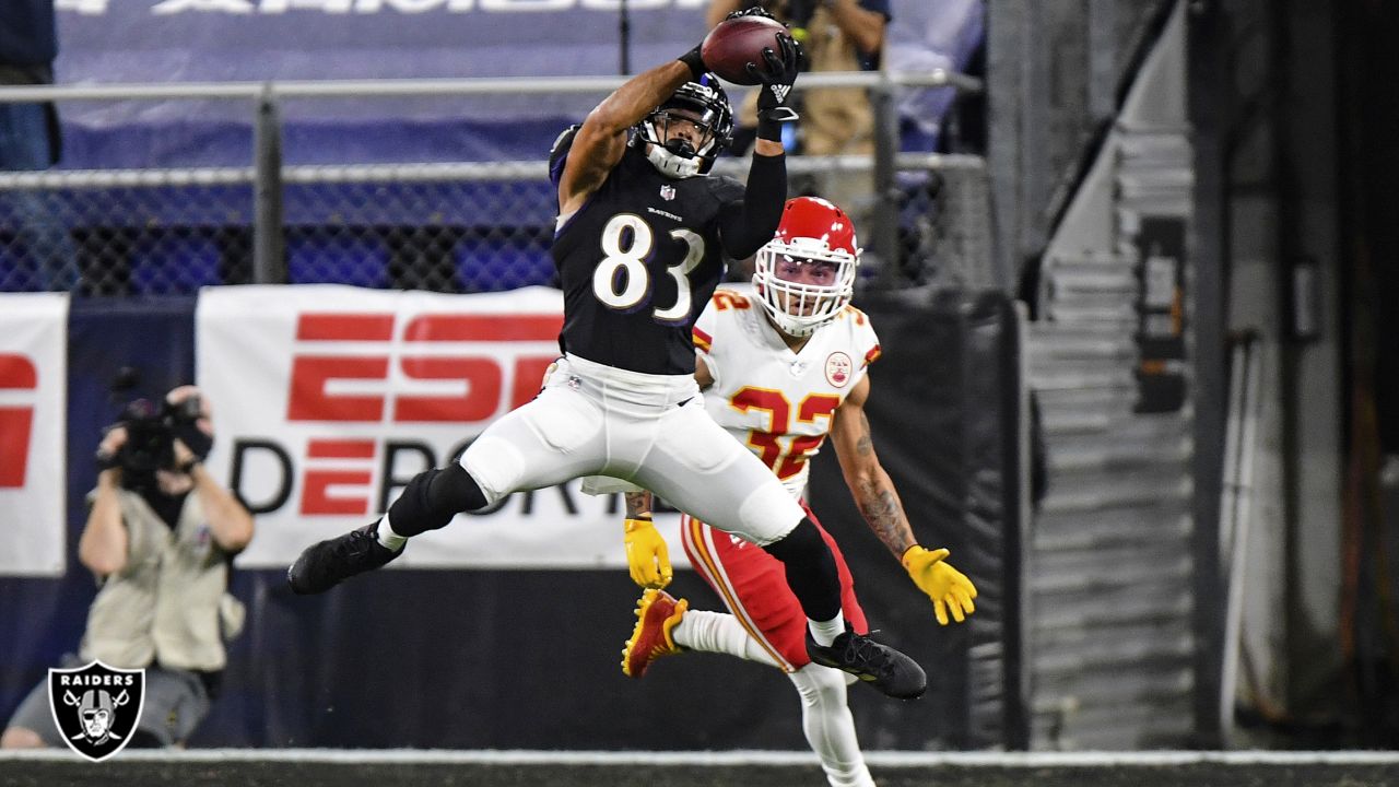 Raiders wide receiver Willie Snead (17) makes a catch before an NFL  football game against the P …