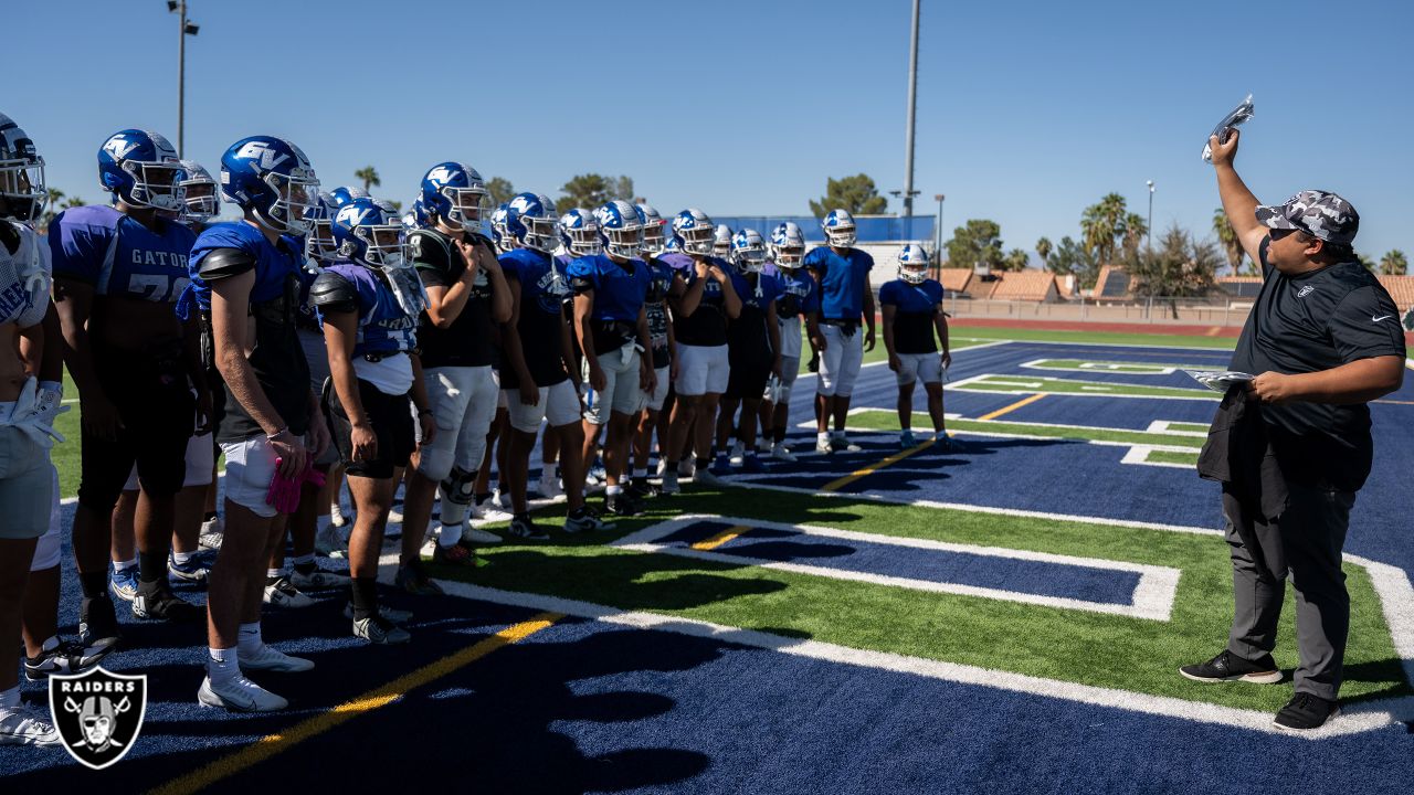 Photos: Raiders hype up local high school football teams for