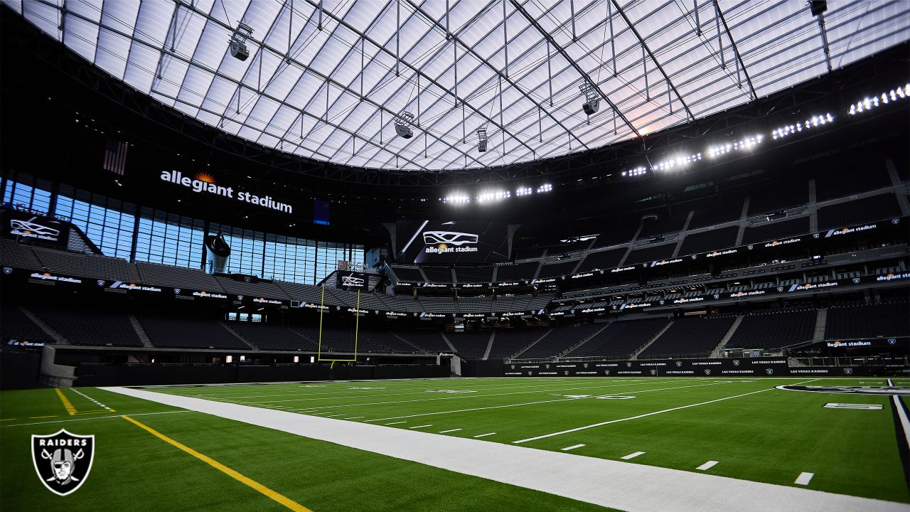 Las Vegas, United States. 07th Mar, 2021. A man poses inside the Raider  Image team store at Allegiant Stadium, Sunday March 7, 2021, in Las Vegas.  The stadium is the home of