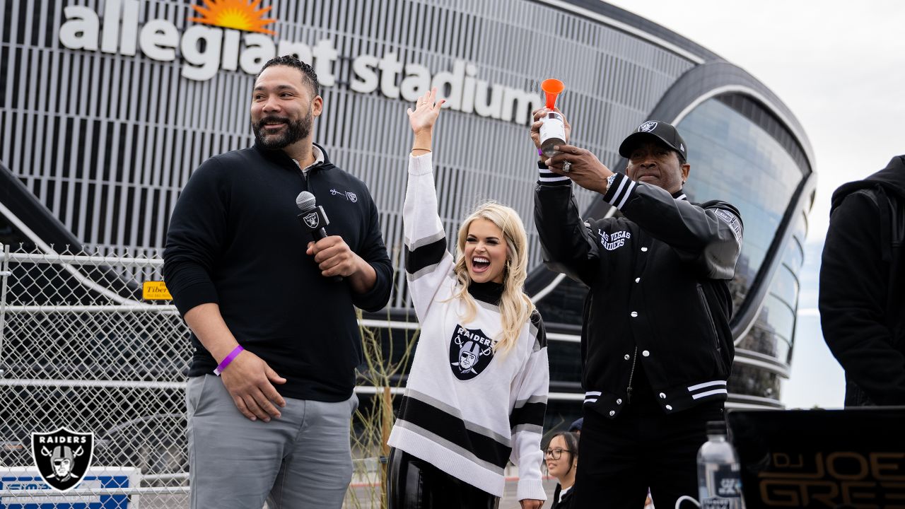 A man poses inside the Raider Image team store at Allegiant Stadium, Sunday  March 7, 2021, in Las Vegas. The stadium is the home of the Las Vegas  Raiders and the UNLV