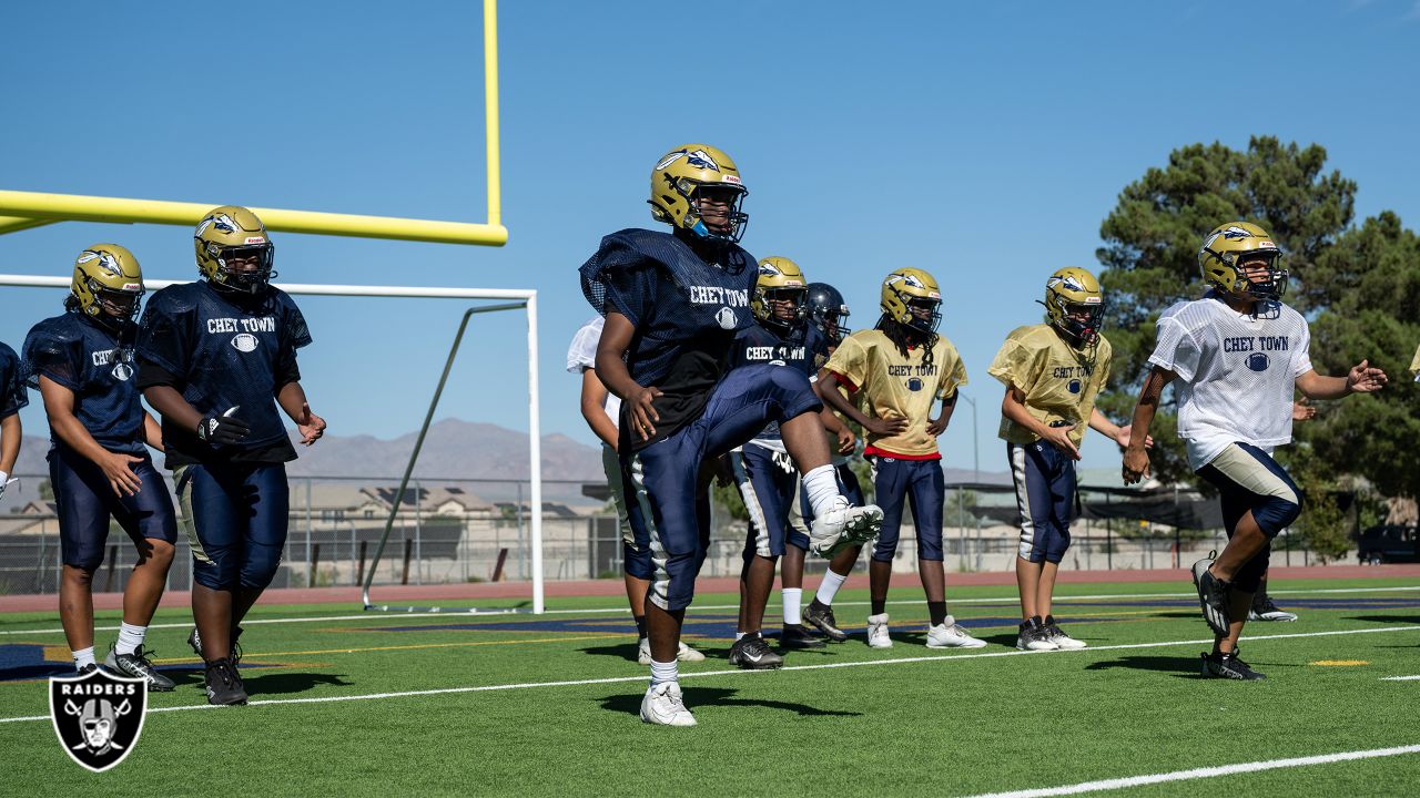 Photos: Raiders hype up local high school football teams for Bone Game