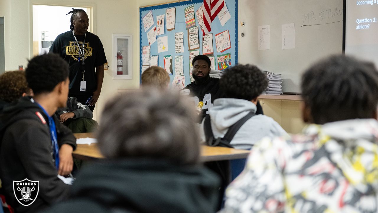 Raiders players visit Grant Sawyer Middle School looking to inspire the  youth