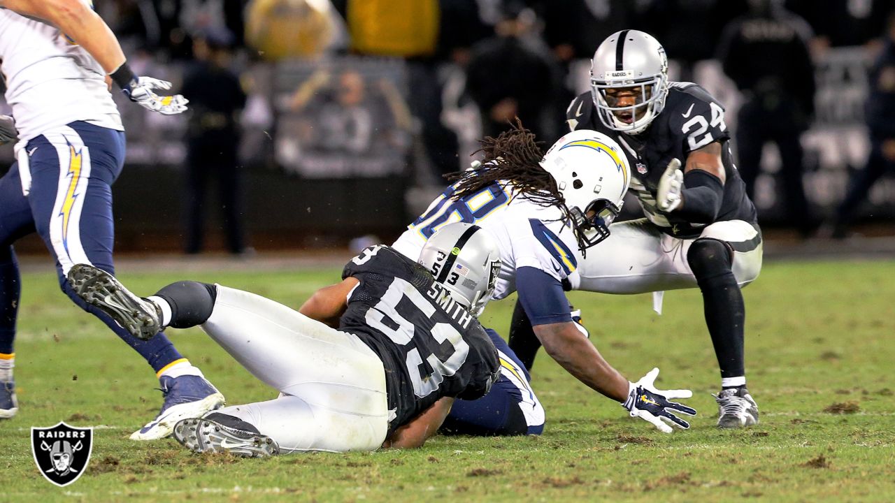 October 25, 2015 Oakland Raiders free safety Charles Woodson #24 in action  during the NFL Football game between the Oakland Raiders and the San Diego  Chargers at the Qualcomm Stadium in San