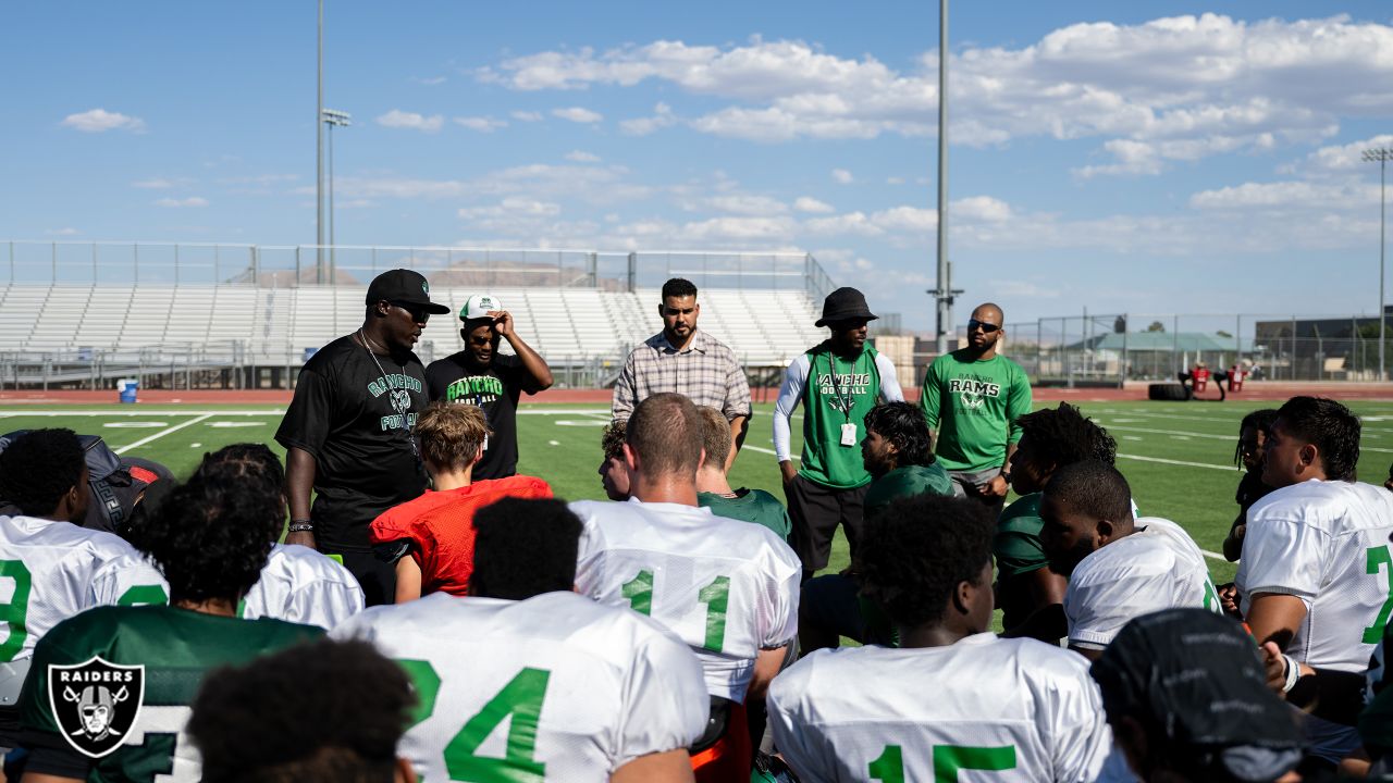 Photos: Raiders hype up local high school football teams for Bone Game