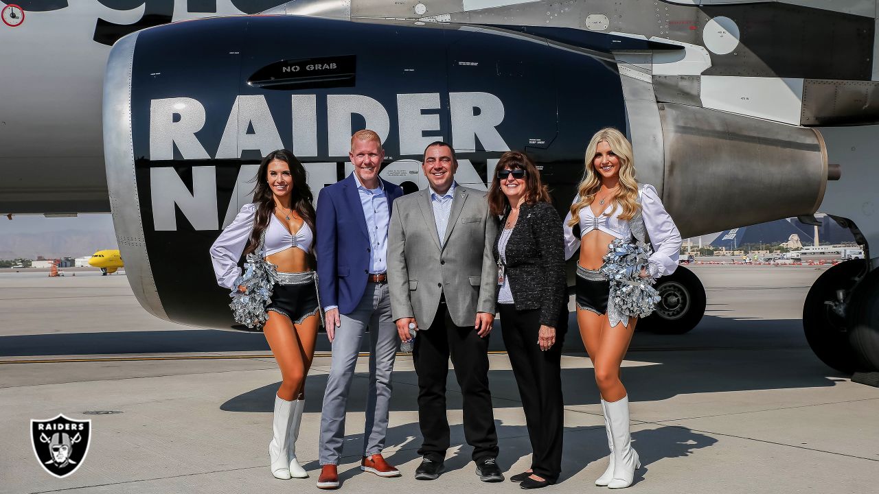 Check out the new Raiders-themed airplane taking flight for