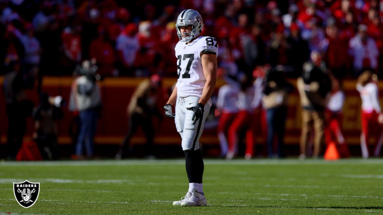 Raiders defensive end Clelin Ferrell (99) celebrates a sack with Raiders  defensive end Solomon …