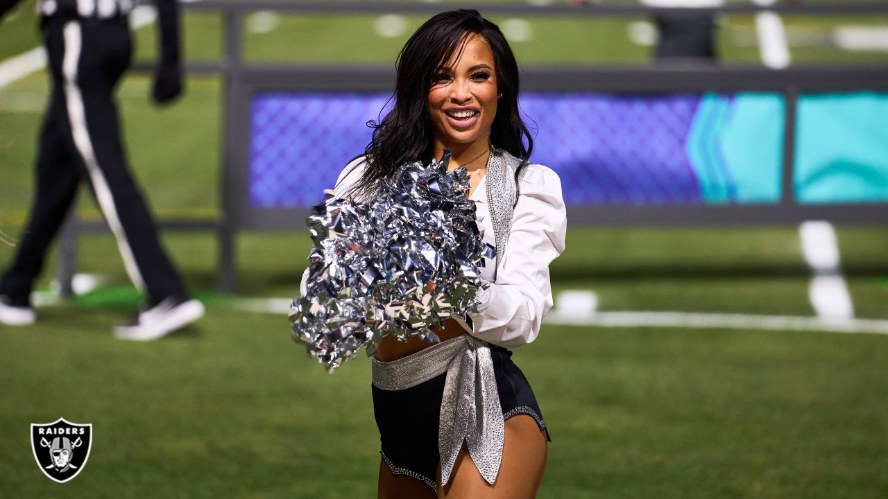 Raiderettes greet visitors at the airport for the 2022 NFL Draft