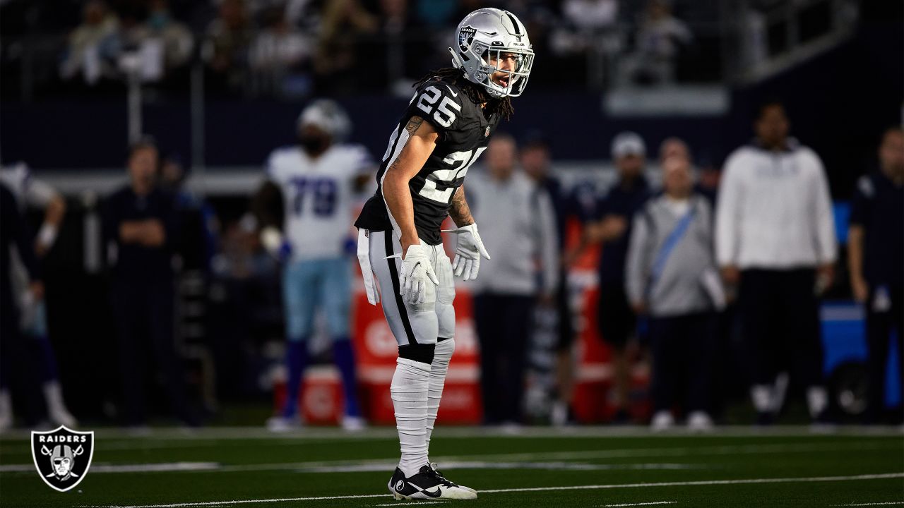 Las Vegas Raiders safety Trevon Moehrig (25) during an NFL football game  against the Baltimore Ravens, Monday, Sept. 13, 2021, in Las Vegas. (AP  Photo/Rick Scuteri Stock Photo - Alamy