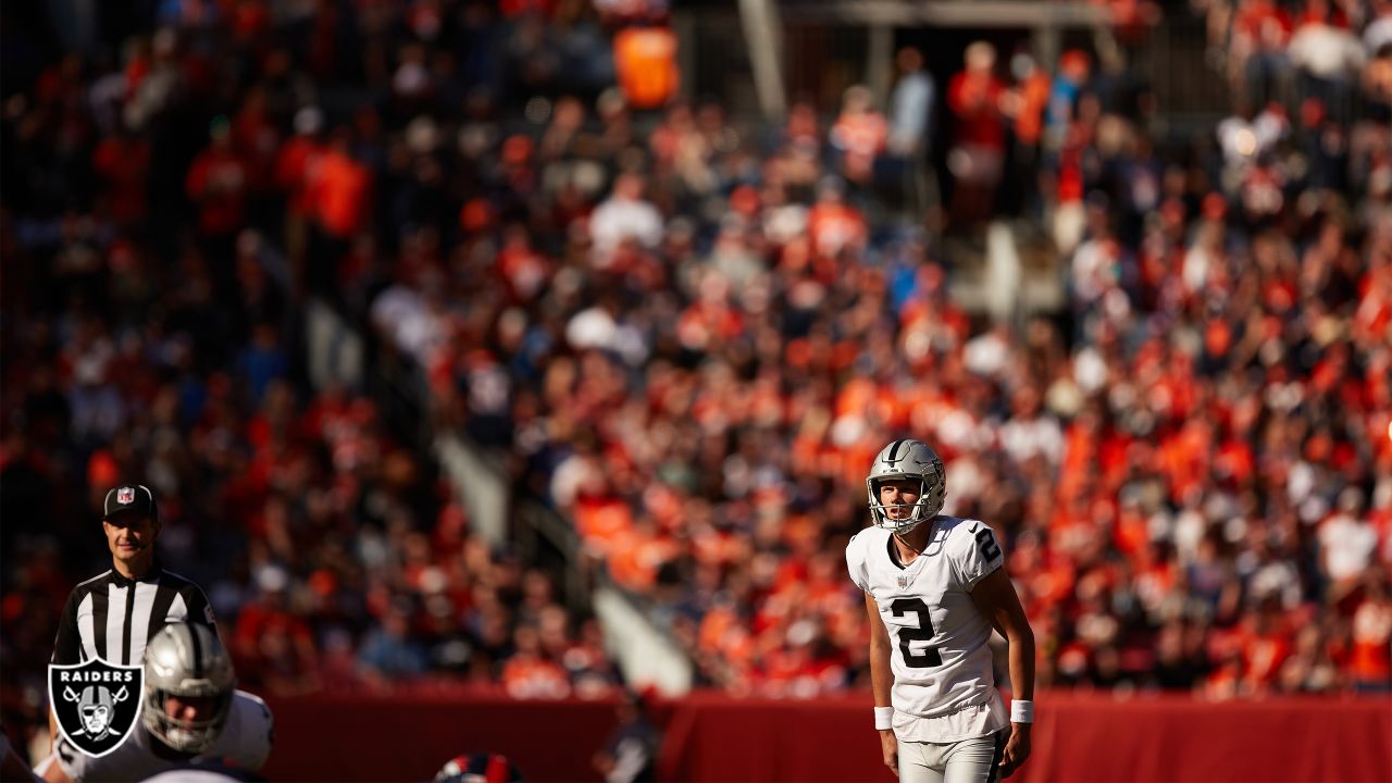 Oakland Raiders, kicker Daniel Carlson leaves the field after kicking the  game winning field goal in the Raiders-Arizona Cardinals game at State Farm  Stadium in Glendale, Arizona on November 18, 2018. The