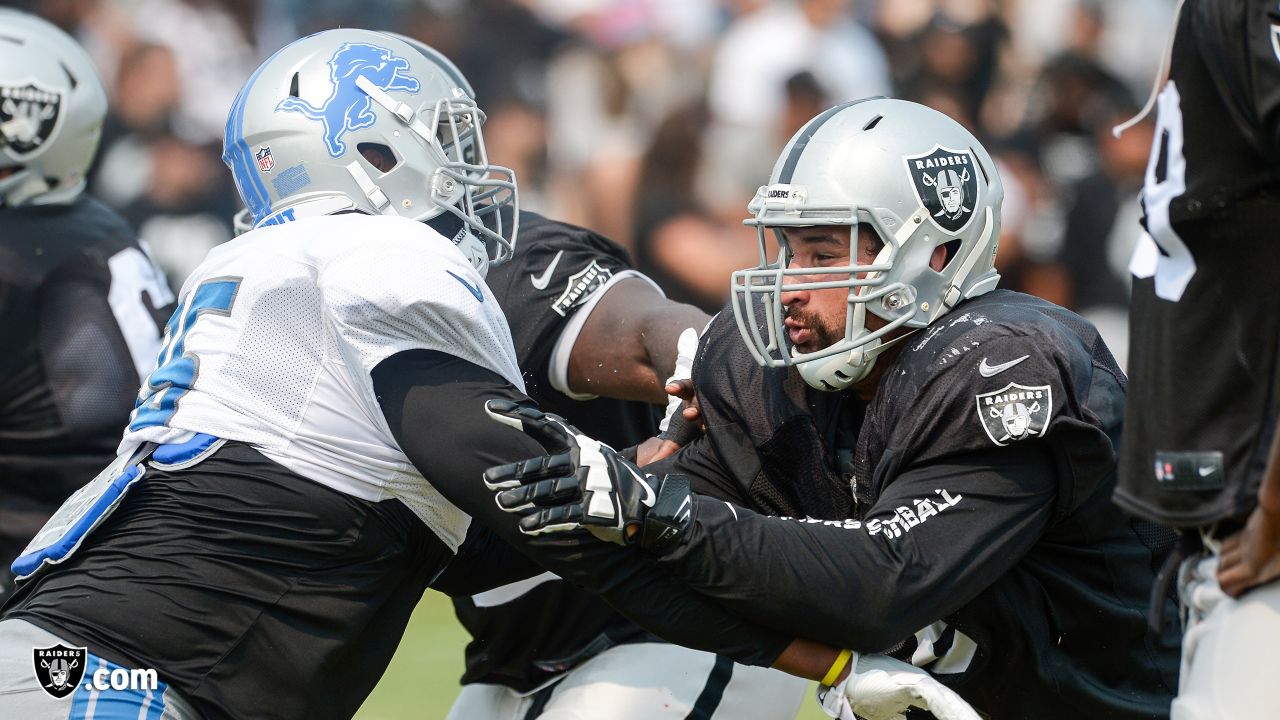 Oakland Raiders free safety Erik Harris during NFL football training camp  Thursday, Aug. 8, 2019, in Napa, Calif. Both the Oakland Raiders and the  Los Angeles Rams held a joint practice before