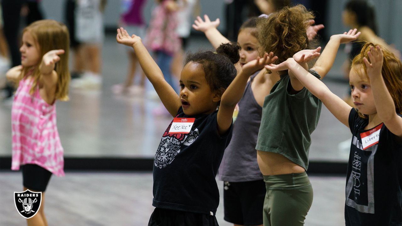 Kids learn the moves at Las Vegas Raiderette camp