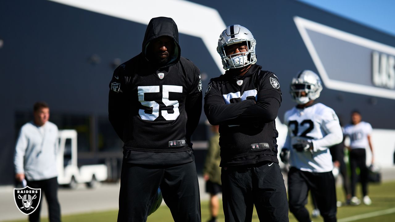 Las Vegas Raiders linebacker Jayon Brown (50) leaves the field against the  Indianapolis Colts during the