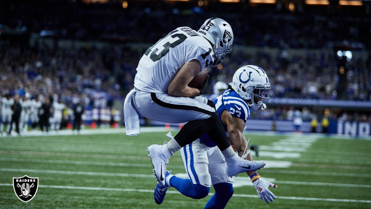 Las Vegas Raiders wide receiver Hunter Renfrow (13) warms up before an NFL  football game against the Houston Texans, Sunday, Oct. 23, 2022, in Las  Vegas. (AP Photo/John Locher Stock Photo - Alamy