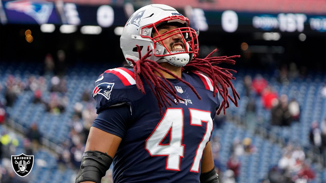 Las Vegas Raiders fullback Jakob Johnson looks on during the