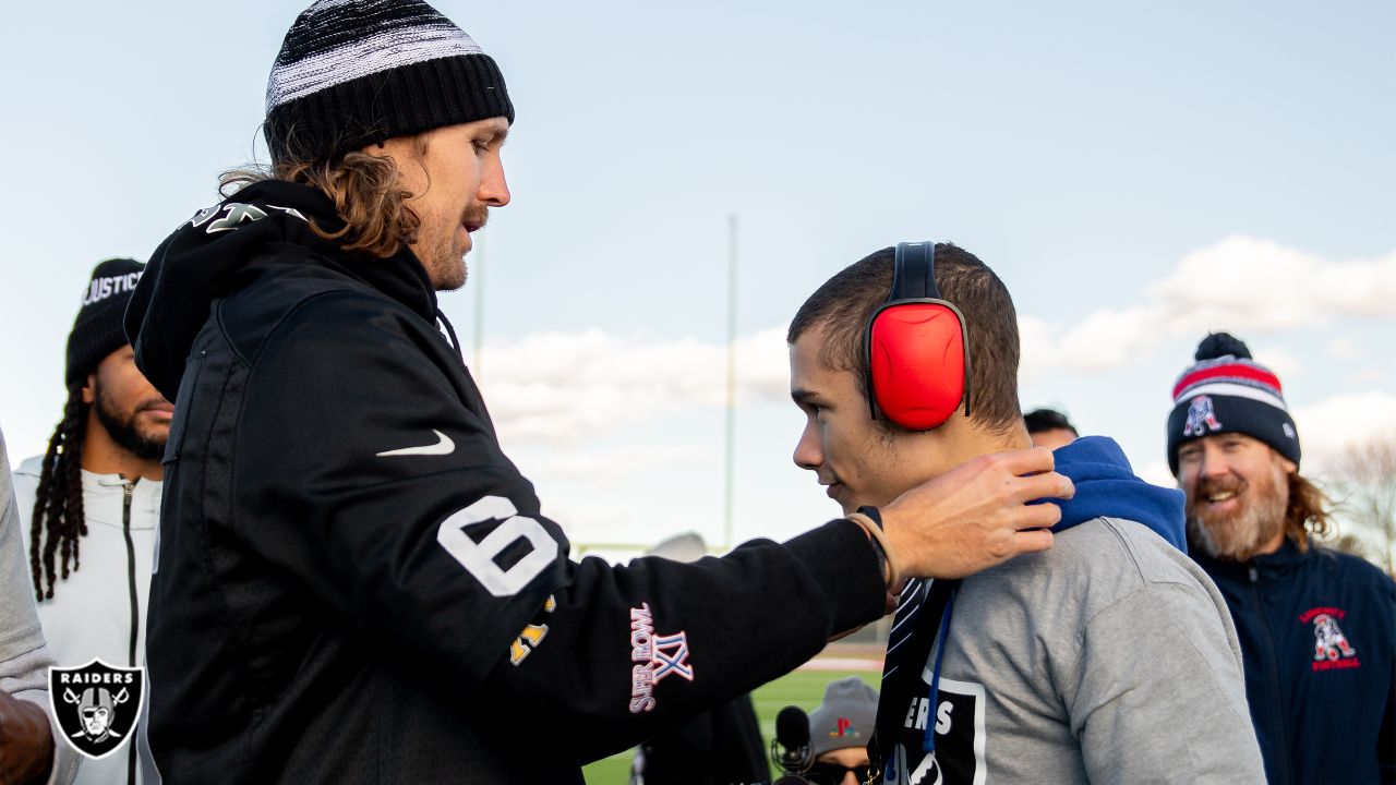 AJ Cole honored pregame for nomination as Raiders' Walter Payton