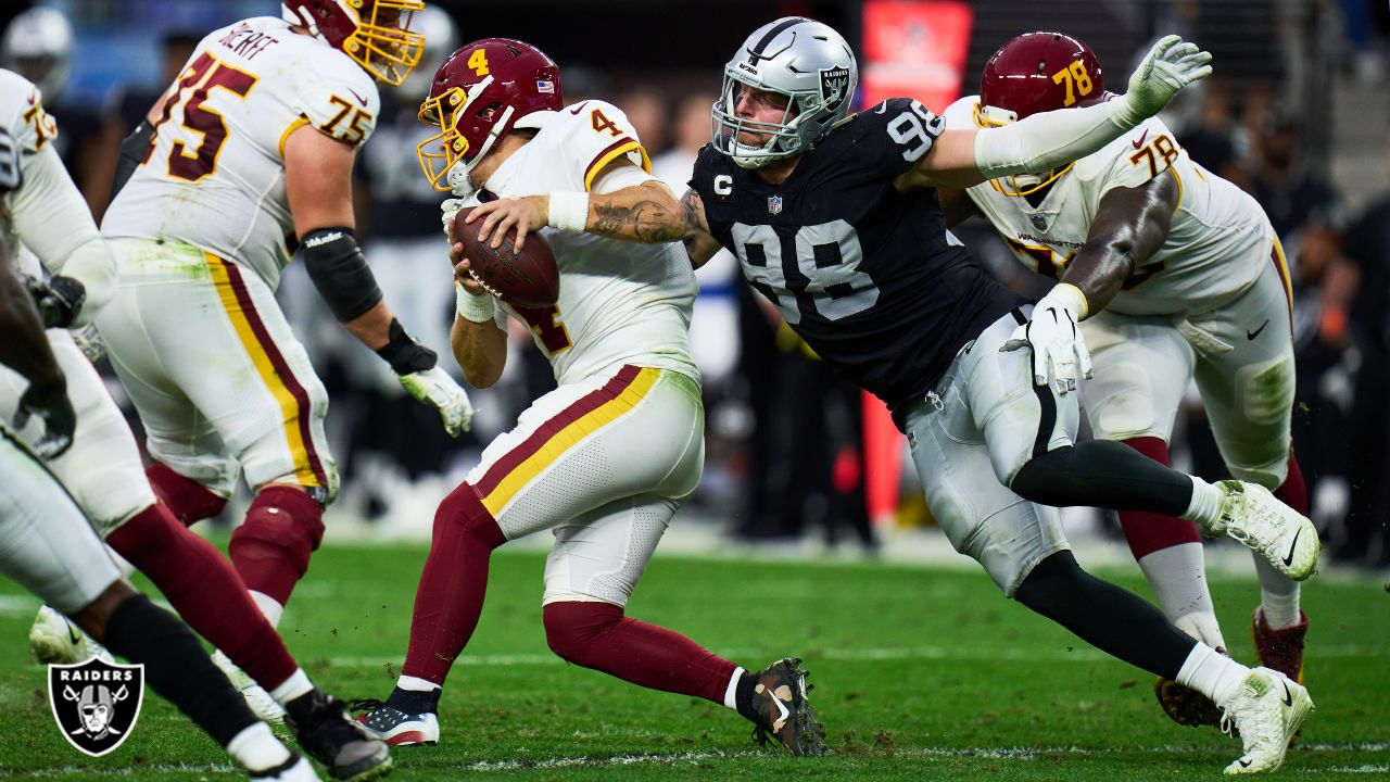 AFC defensive end Maxx Crosby of the Las Vegas Raiders (98) during the  first half of the Pro Bowl NFL football game, Sunday, Feb. 6, 2022, in Las  Vegas. (AP Photo/Rick Scuteri