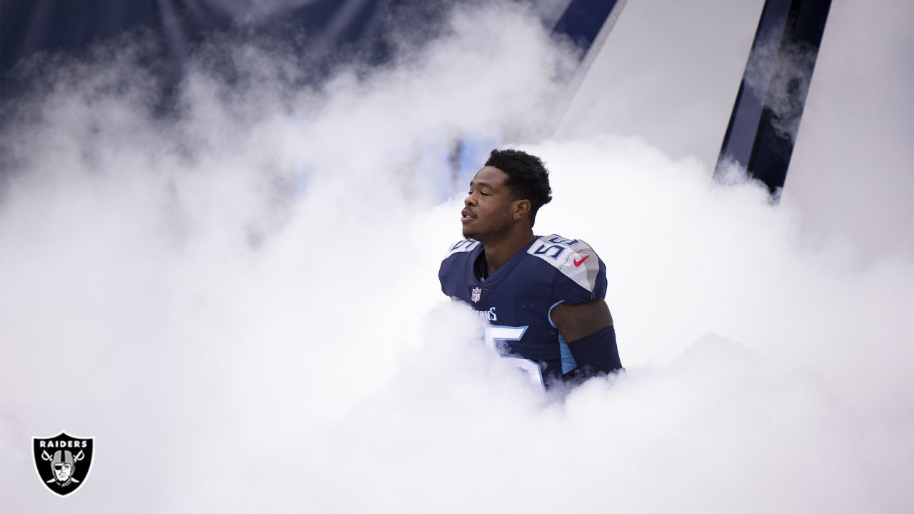 Las Vegas Raiders linebacker Jayon Brown (50) before a NFL football game  against the Indianapolis Colts, Sunday, Nov 13, 2022, in Las Vegas. (AP  Photo/Rick Scuteri Stock Photo - Alamy