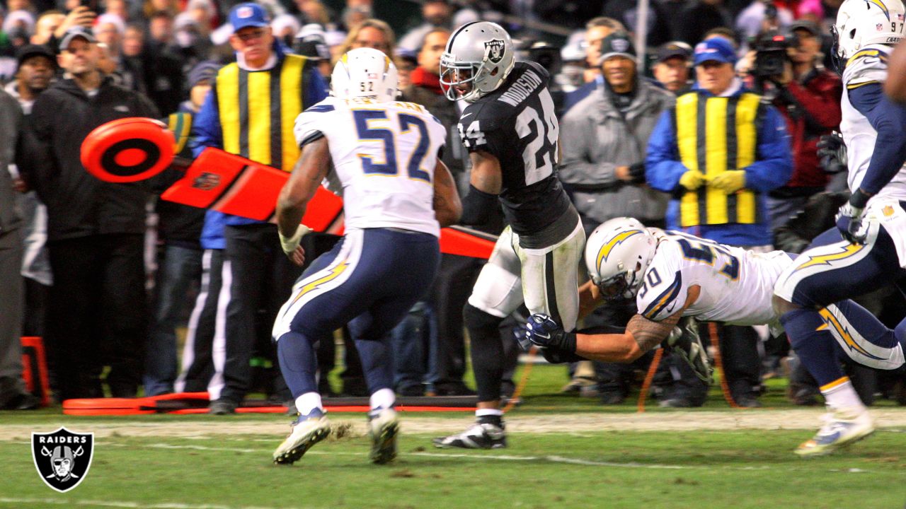 October 25, 2015 Oakland Raiders free safety Charles Woodson #24 in action  during the NFL Football game between the Oakland Raiders and the San Diego  Chargers at the Qualcomm Stadium in San