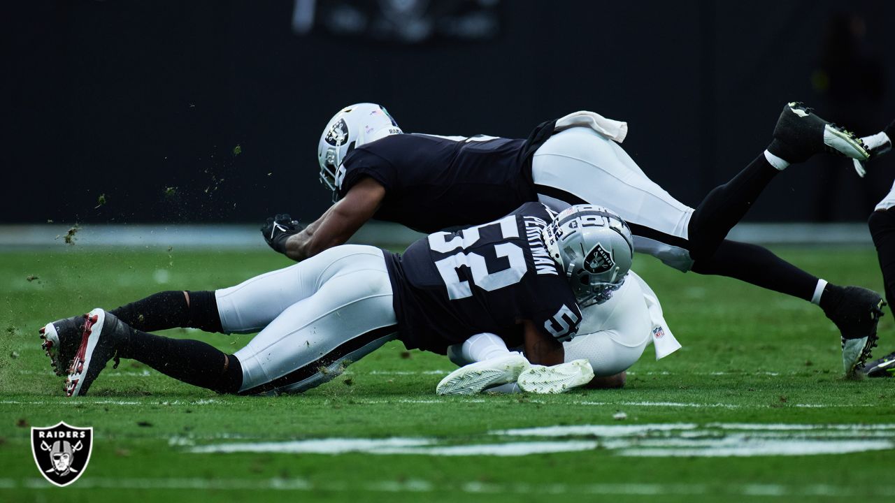 Las Vegas Raiders linebacker Denzel Perryman has been tackle