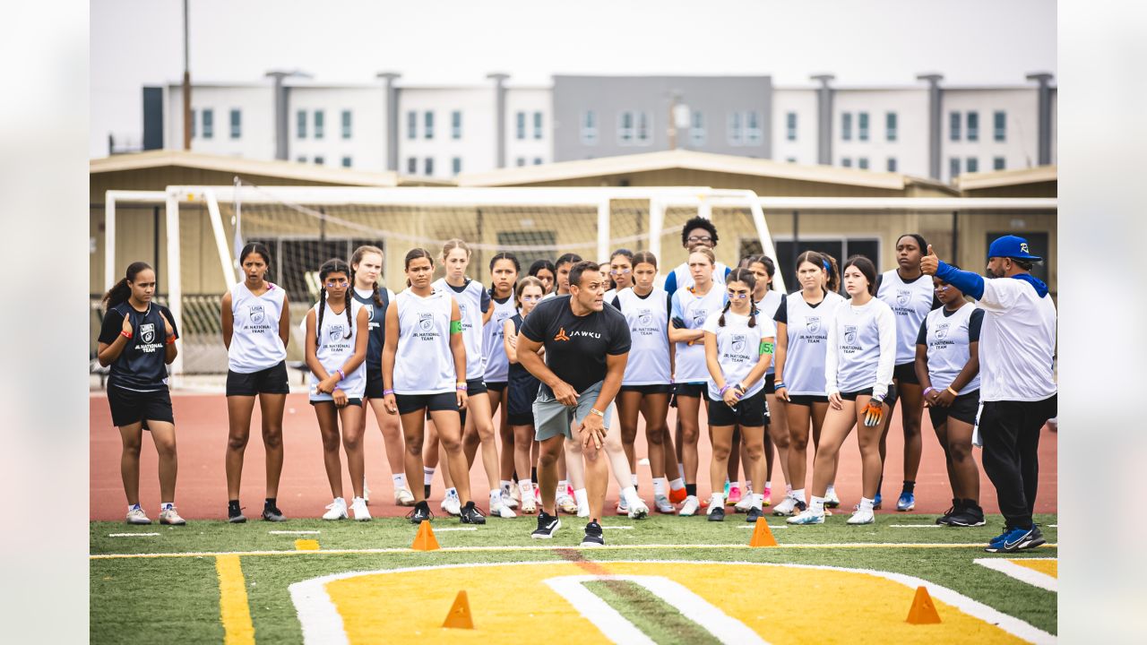 Los Angeles Rams Community  Rams host inaugural Girls' Flag Jamboree  presented by Bridgestone