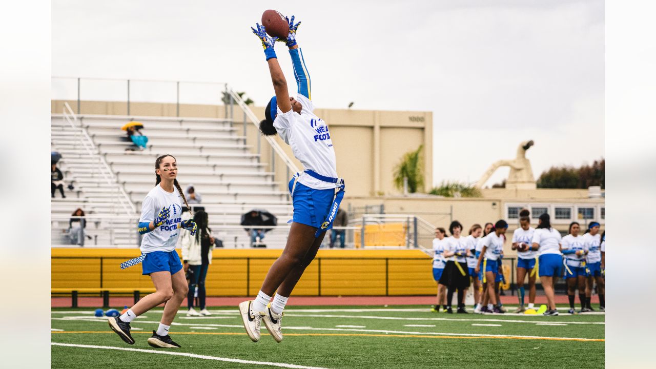 Rams celebrate Women's History Month with nine girls' flag football clinics  for local youth