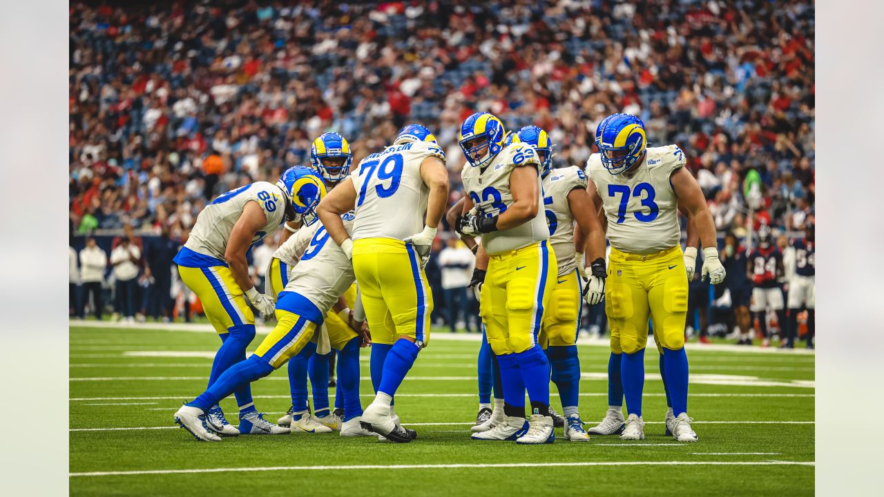 Houston, Texas, USA. October 31. DT Aaron Donald #99 of the Los Angeles Rams  in action vs the Houston Texans at NRG Stadium in Houston Texas. The Rams  defeat the Texans 38-22.