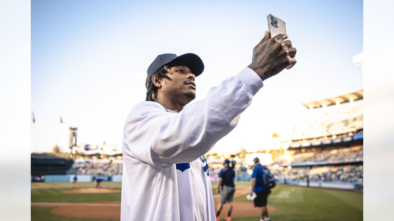 PHOTOS: Jalen Ramsey throws first pitch at Dodger Stadium