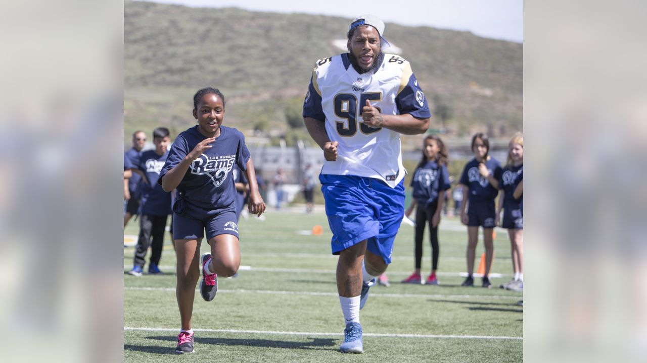 Los Angeles Rams Community  Rams rookies join PLAY 60 Field Day in  celebration of Latino Heritage Month