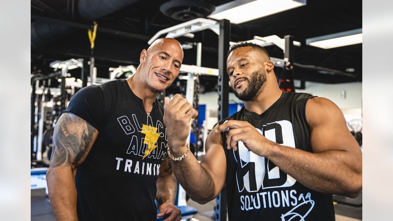 Hardest workers in the room - The Rock teases insane workout video with  Rams' Aaron Donald