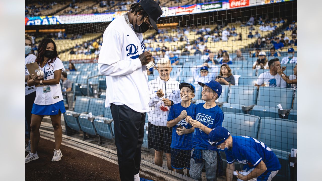 PHOTOS: Jalen Ramsey throws first pitch at Dodger Stadium