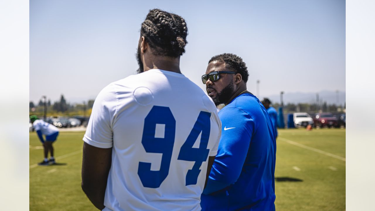 Los Angeles Rams defensive end Desjuan Johnson (94) runs at the