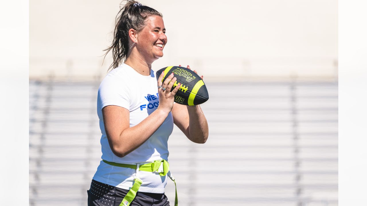 Rams Hold Girls Flag Football Clinics During Women's History