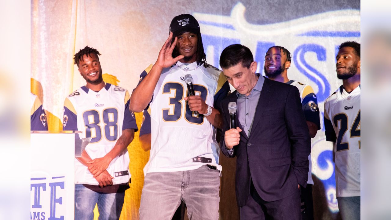 Rams' Fan of Year nominee Gus 'Ramator' Obregon cheers with a purpose