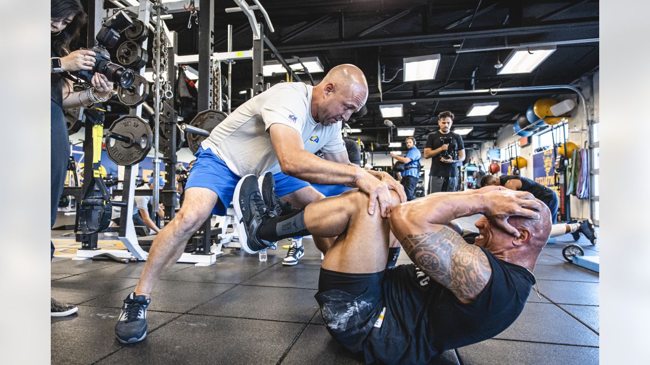 Hardest workers in the room - The Rock teases insane workout video with  Rams' Aaron Donald