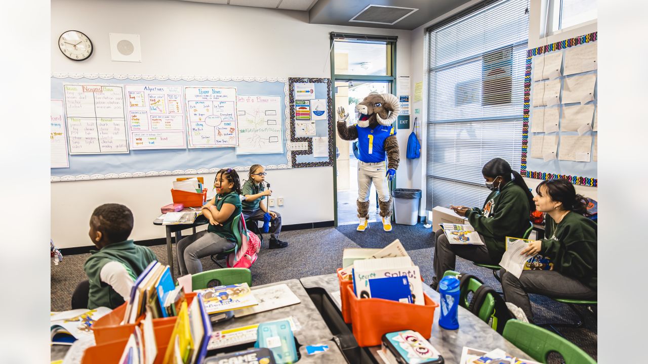 Los Angeles Rams Community  Rams kick off literacy program and host 'Ride  with Rampage' reading for Felton Elementary School students