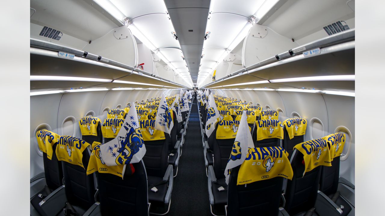 PHOTOS: Rams take over commercial flight heading to Tampa Bay for  Divisional Round game vs. Buccaneers