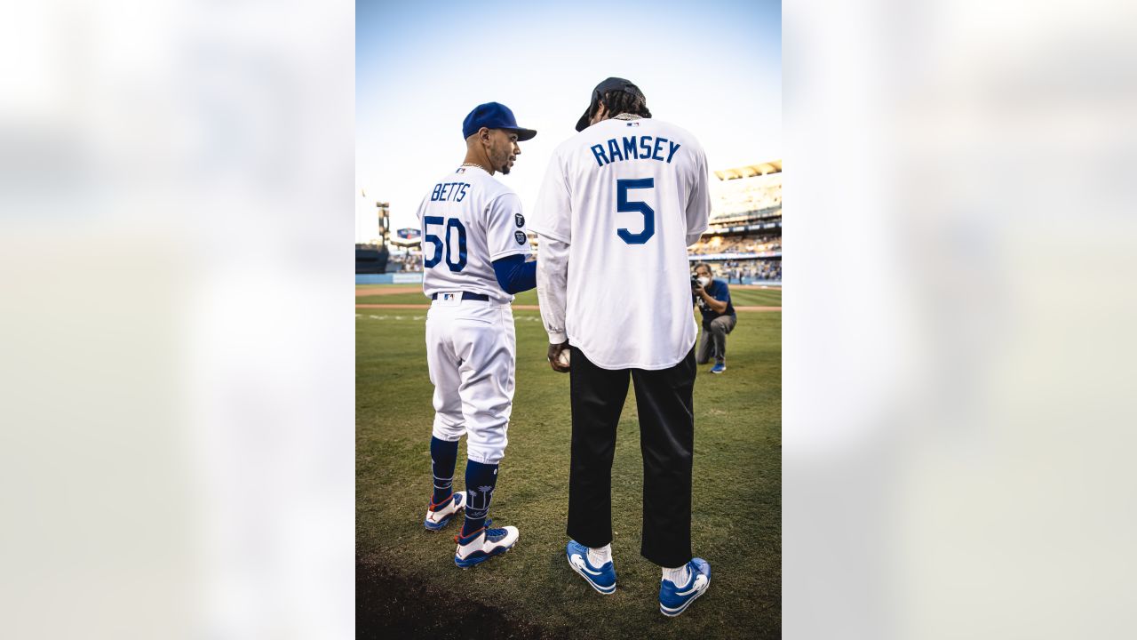 PHOTOS: Jalen Ramsey throws first pitch at Dodger Stadium