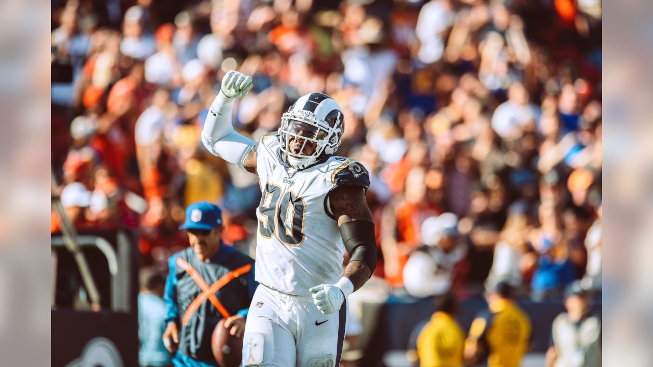 Los Angeles Rams defensive end Michael Brockers (90) celebrates after the  Rams beat the Kansas City Chiefs 54-51 in an NFL football game, Monday,  Nov. 19, 2018, in Los Angeles. (AP Photo/Marcio