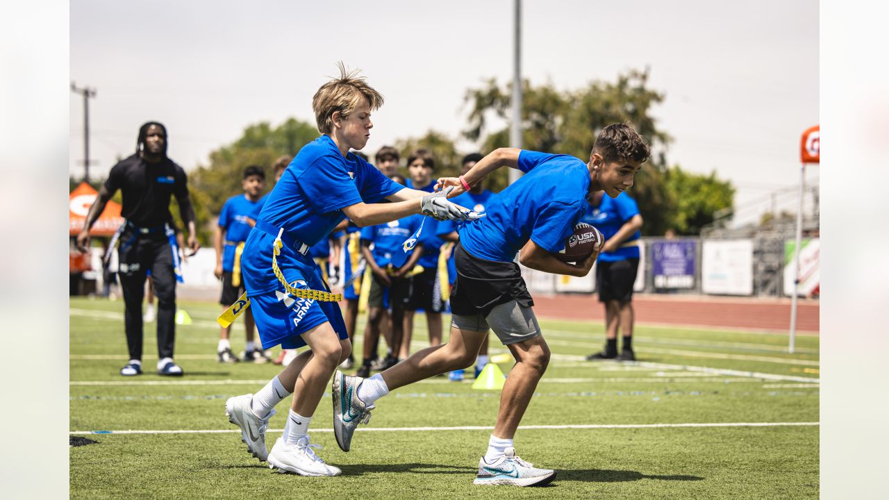 COMMUNITY PHOTOS: Puka Nacua, Davis Allen & more rookies coach LA kids at  Rams football camp