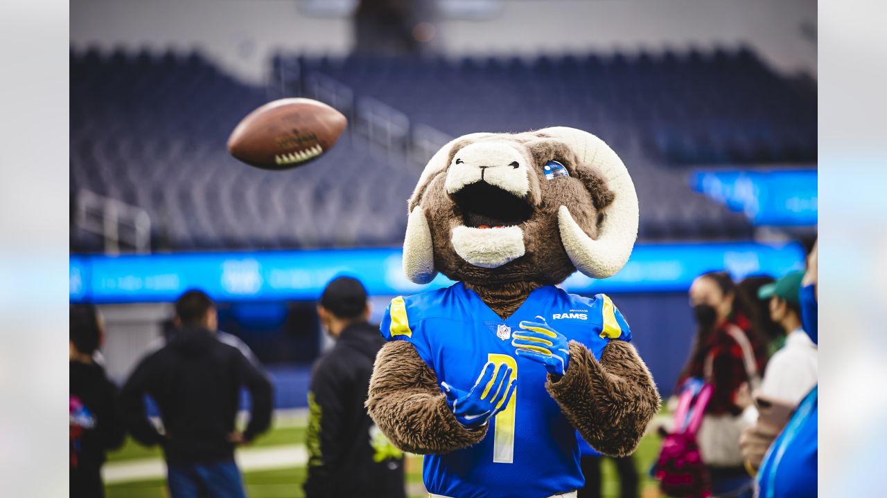 The Rams mascot surprised fans at Jack in the Box during the bye week