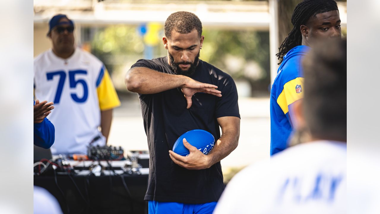 Los Angeles Rams Community  Rams rookies join PLAY 60 Field Day in  celebration of Latino Heritage Month