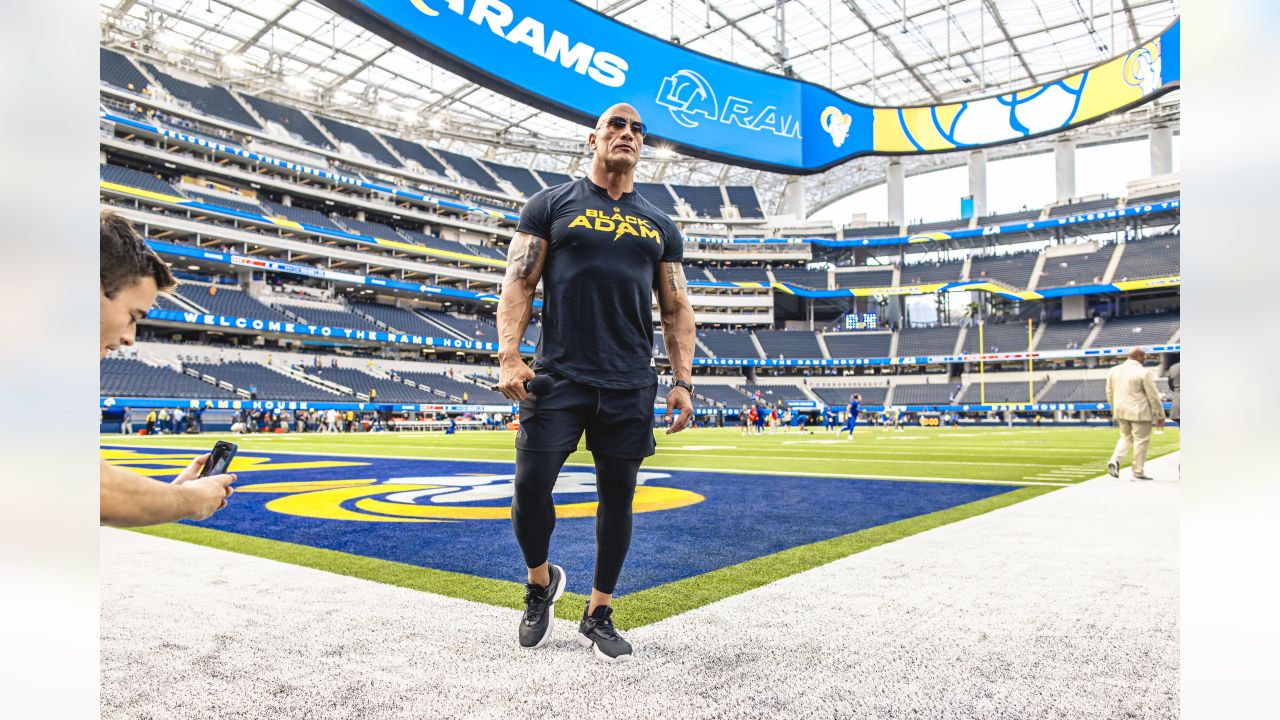 Dwayne 'The Rock' Johnson 'pumped' for Super Bowl as he stands on SoFi  Stadium field for rehearsal