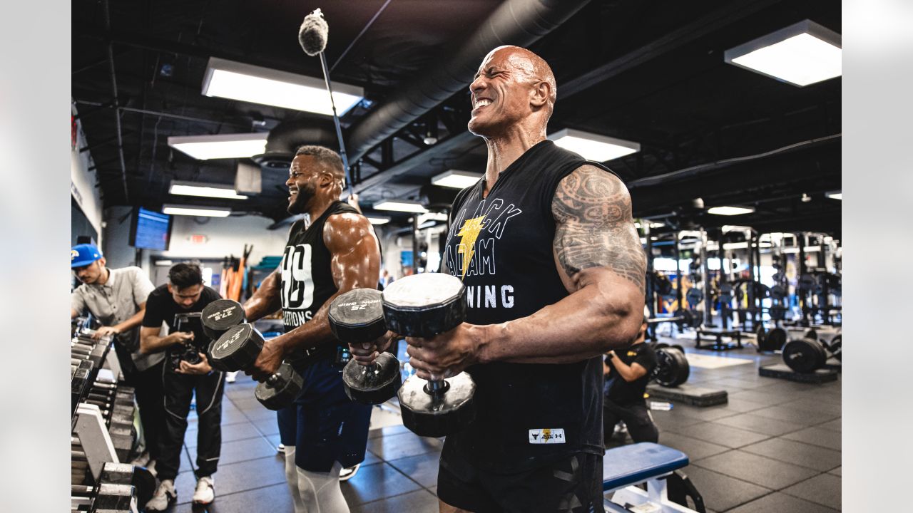 Rams star Aaron Donald and Dwayne 'The Rock' Johnson hit the gym ahead of  NFL season-opener