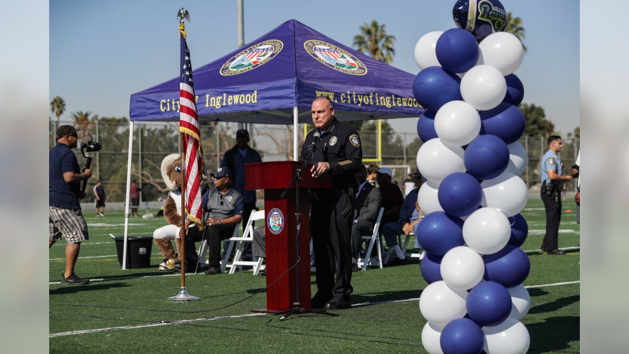 Los Angeles Rams Host Opening Ceremony for Inglewood Rams Flag