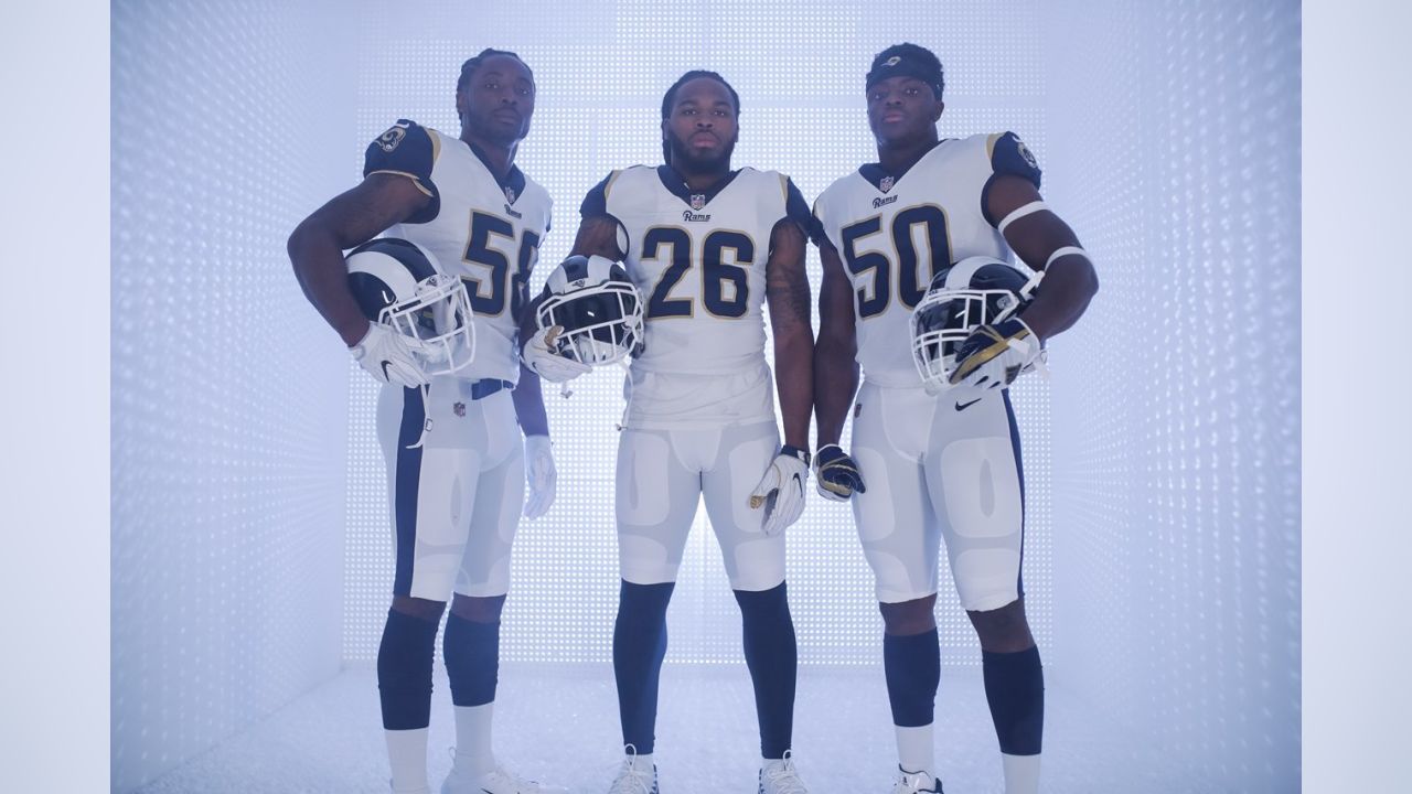 La rams white outlet and blue jersey