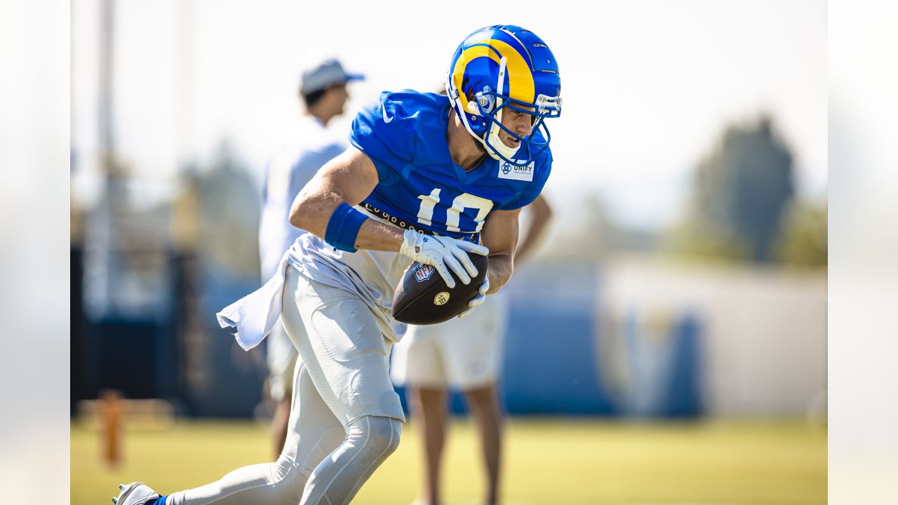 Look: Sony Michel wearing No. 14 in first practice with Rams