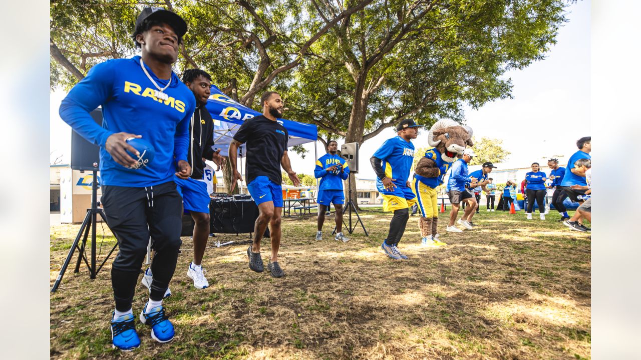 Los Angeles Rams Community  Rams rookies join PLAY 60 Field Day in  celebration of Latino Heritage Month