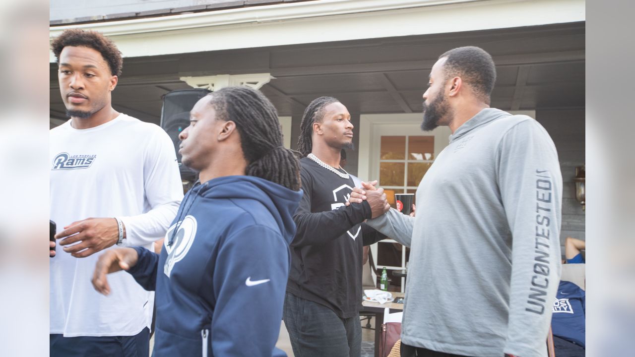 Eric Dickerson hosted rookies at Rams' Draft House for annual BBQ