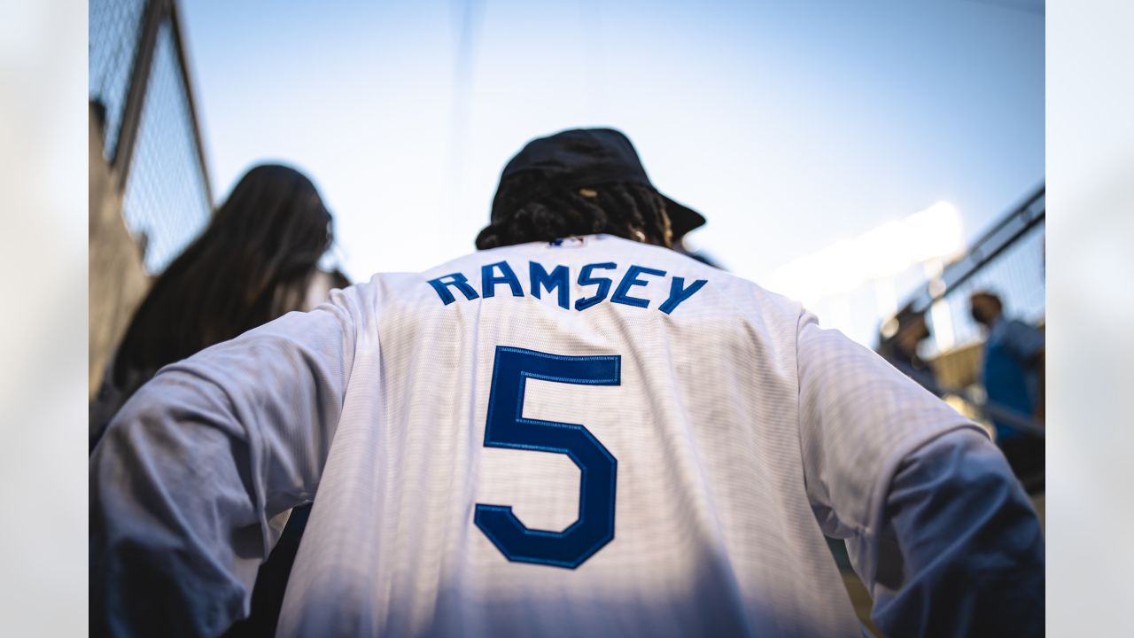 PHOTOS: Jalen Ramsey throws first pitch at Dodger Stadium